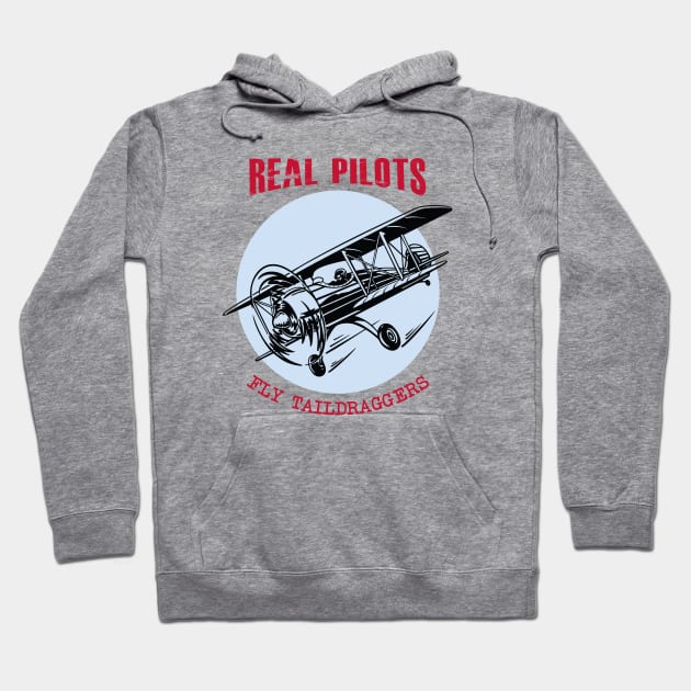 Real Pilots Fly Taildraggers- on Light Hoodie by ocsling